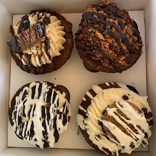 Peanut Butter Cup, Butter Finger, cookies and cream and cookie dough