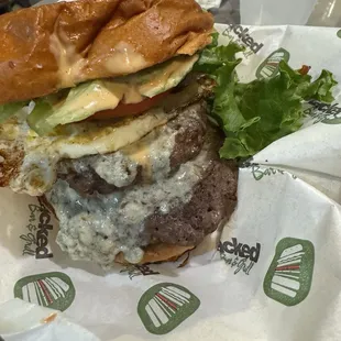 Custom double burgers with egg