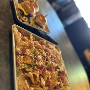 Sliders and ahi nachos