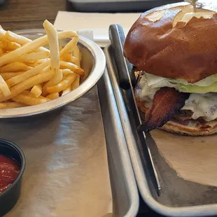 Wagyu Pretzel Bun Burger