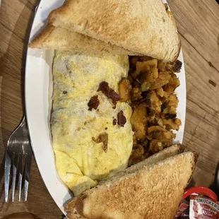 Bacon cheese omelette
