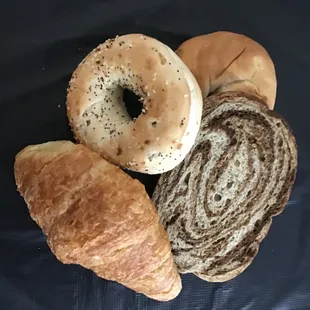 Variety of fresh breads...