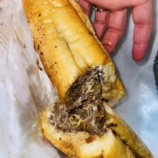 Look at this beautiful sandwich  Philly with the red hots , my faaave!  never disappoints