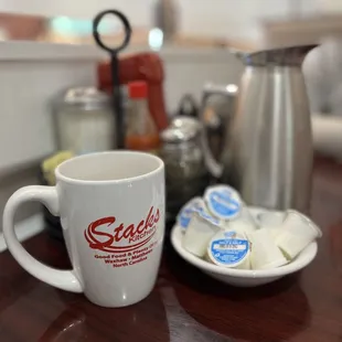 Decaf coffee with its own decanter for refills- yay!
