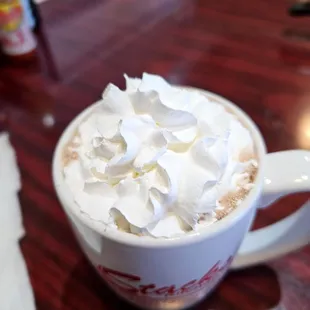 Chanita Morning Rush - half coffee, half hot chocolate with whipped cream