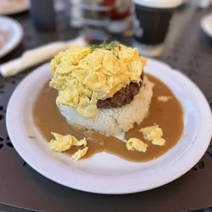 Loco Moco with hamburger- My go-to here