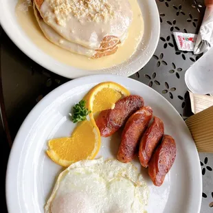 Portuguese Sausage and Eggs Combo upgrade White Lava Pancake