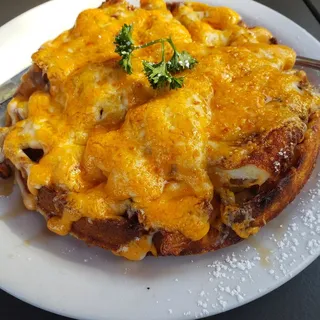 Spicy chicken bacon waffle
