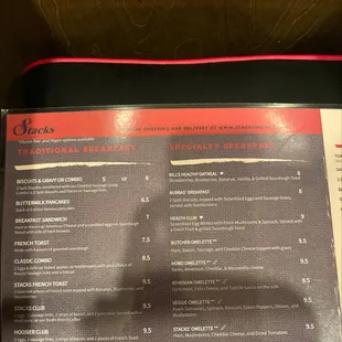 Traditional Breakfast and Specialty Breakfast