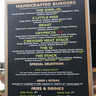 Current Menu.... I tried The King, it was amazing. Planning on trying them all.