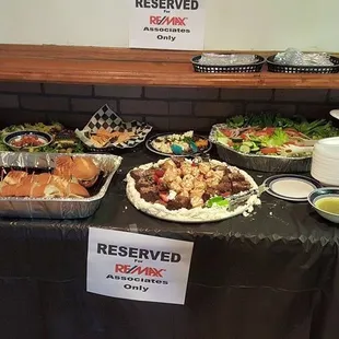a buffet of food
