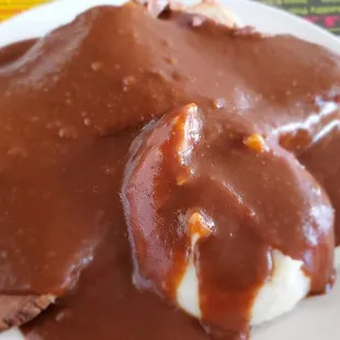 Hot beef sandwich