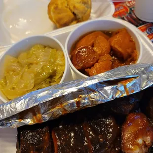 Rib Tips, Cabbage, and Yams