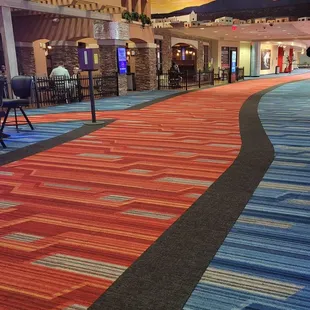 Orange brick road leading to hotel