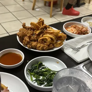 Calamari and ckn karaage
