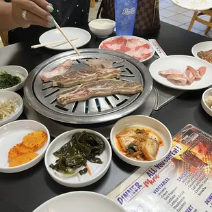 a table full of food