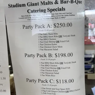 Stadium giant malts &amp; bar-b-que
