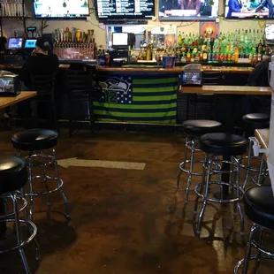 a sports bar with a lot of seats