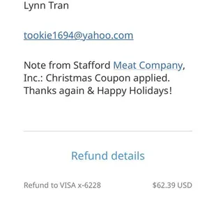 So nice to reimburse me for Xmas discount;) thanks you guys!!! I'll keep buying more jerky!!