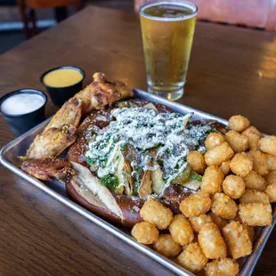 Game Day Platter with Giant Pretzel, Nachos, Wings &amp; Tater Tots