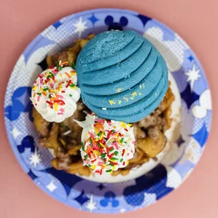 Cinnamon-Chocolate Mexican Sweet Bread Funnel Cake