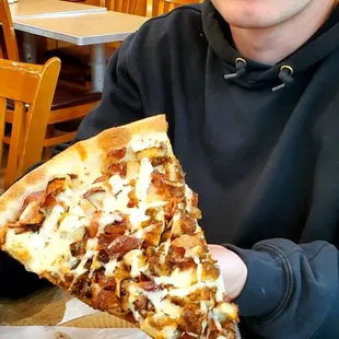 Bacon Chicken Ranch Pizza Slice