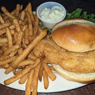 Fish Sandwich with Fries (extra crispy by request)