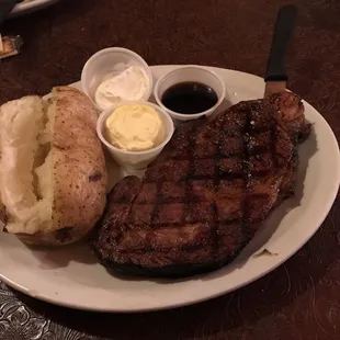Perfect Little Joe and baked potato at our favorite Friday night haunt.