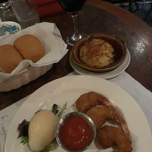 Jumbo shrimp special with au gratin potatoes