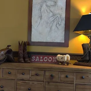 a cowboy themed dining room