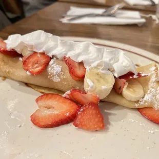 Nutella strawberry and banana crepe