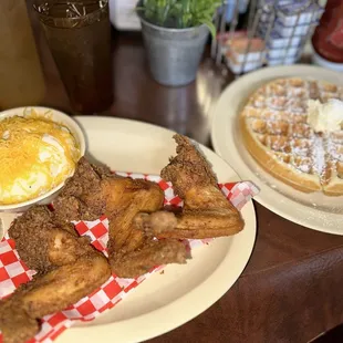 Chicken Wings Cheese Grits Waffle