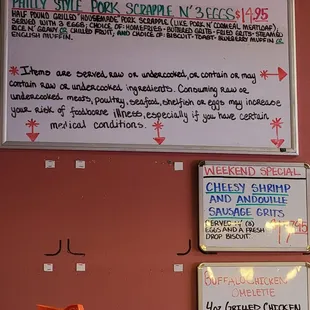 Specials Menu