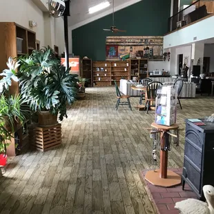 Huge inside the office. Places to sit and read.