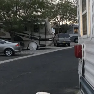 Wide enough streets for navigation. We're on an end and will back out so we don't have to worry about a sharp turn.