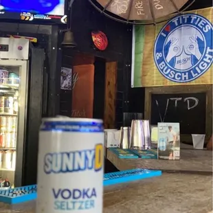 a can of vodka on a table