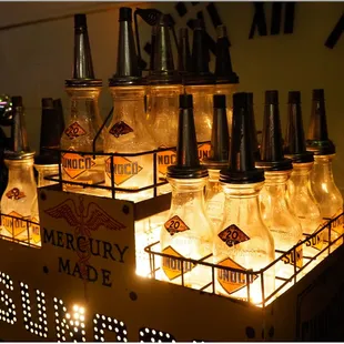 Sunoco Oil Bottles.  Photo taken at the Neon Light Night at the Museum Special Event, Lorell