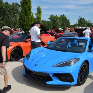 Corvette owners gawk over each other's cars, and can never decide which color is their favorite, but this big fella loves his Rapid Blue C8!