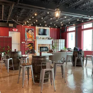 the interior of a wine cellar