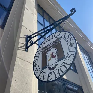 Signage at the door.