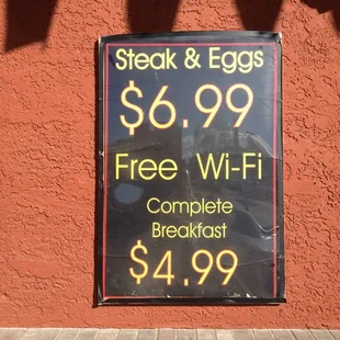steak and eggs sign