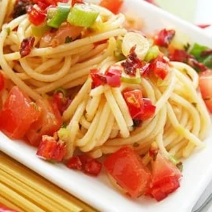 Spaghetti with mixed veggies