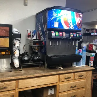 Coffee and fountain sodas available