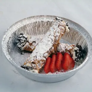 strawberries and powdered sugar
