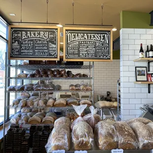 a display of bread and pastries