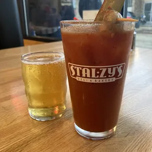 Bloody and a beer chaser