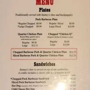 menu