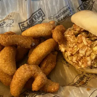 Sliced Pork Barbecue Sandwich w/Hush Puppies