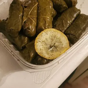 Rice stuffed grape vine leaves