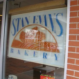 a sign in the window